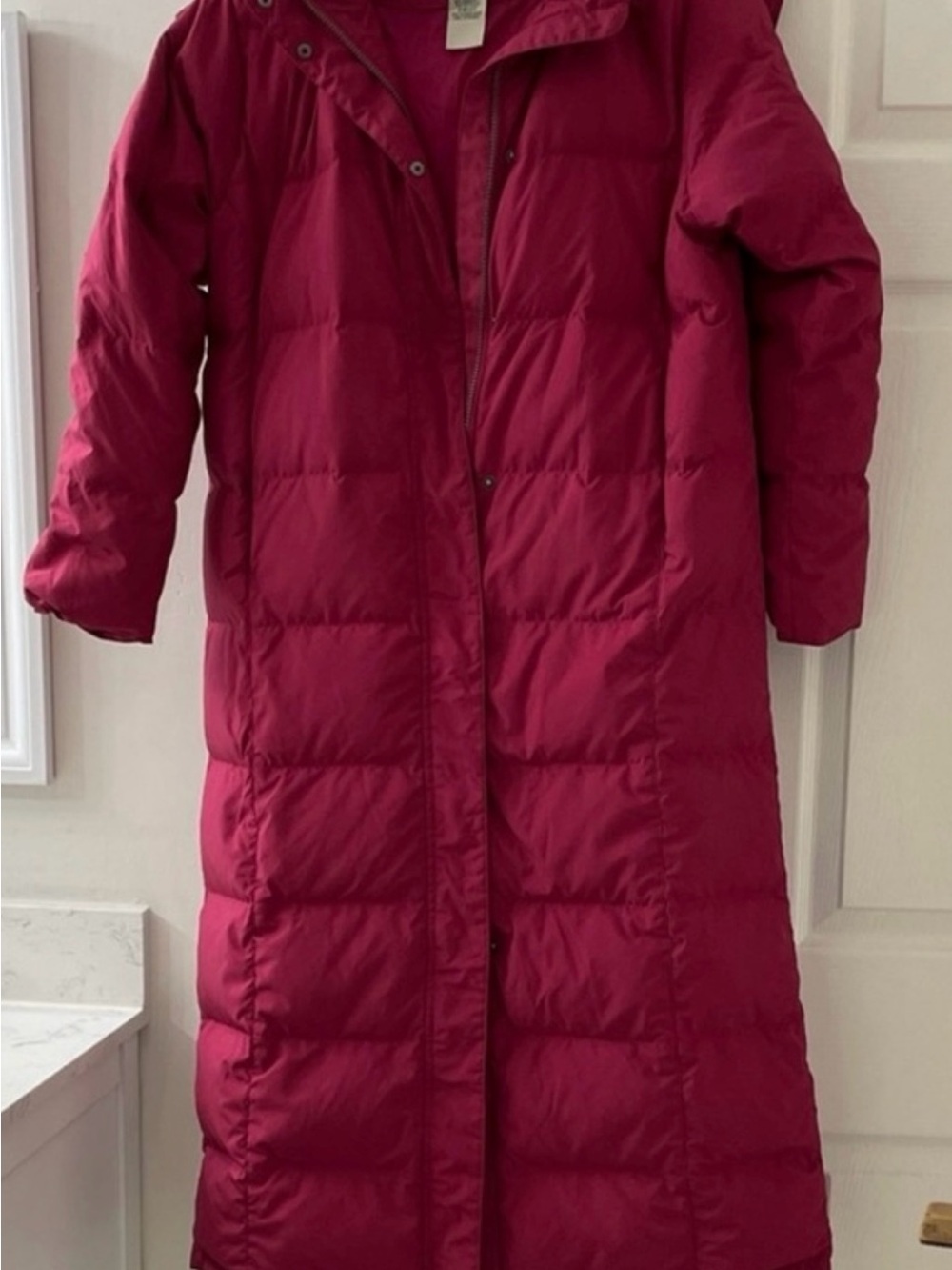 L.L. Bean Long Quilted Puffer Coat - Deep Pink